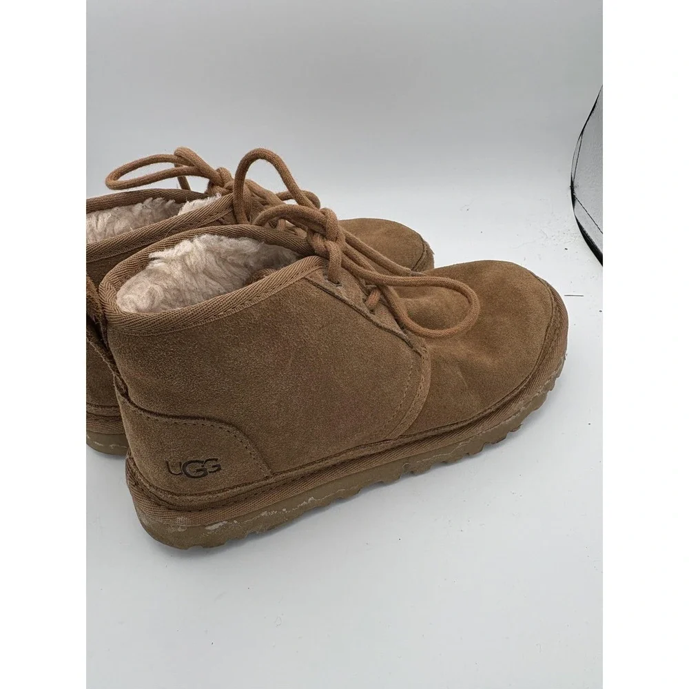 UGG Boots Mens Size 7 Brown Suede Chukka‎ Shearling Lined Ankle Winter Warm